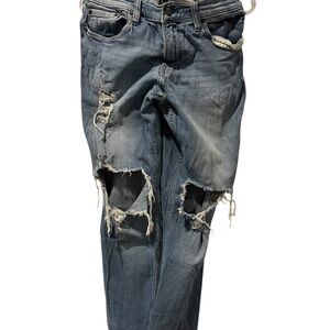 Hollister Relaxed Fit Ripped Blue Jeans